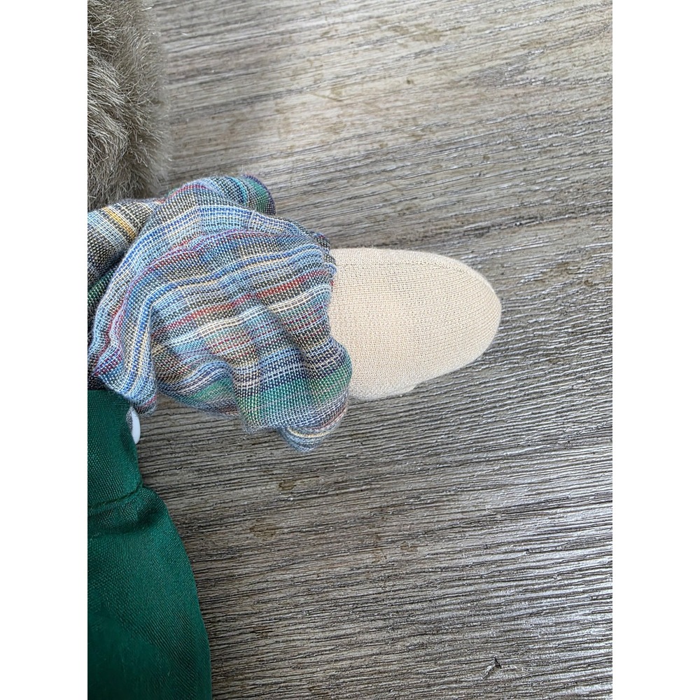 Vintage Porcelain Face Grandpa Doll with Wire Glasses & Green Overalls - 12.5" - Picture 6 of 9